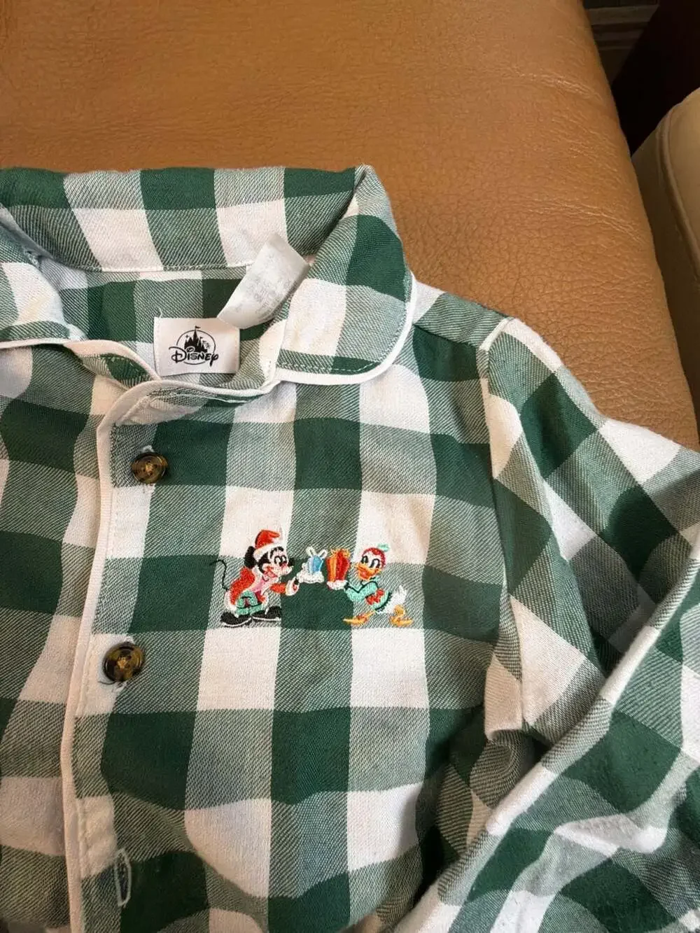 Disney Mickey Mouse & Donald Duck Plaid Pajamas Size 4 Green White